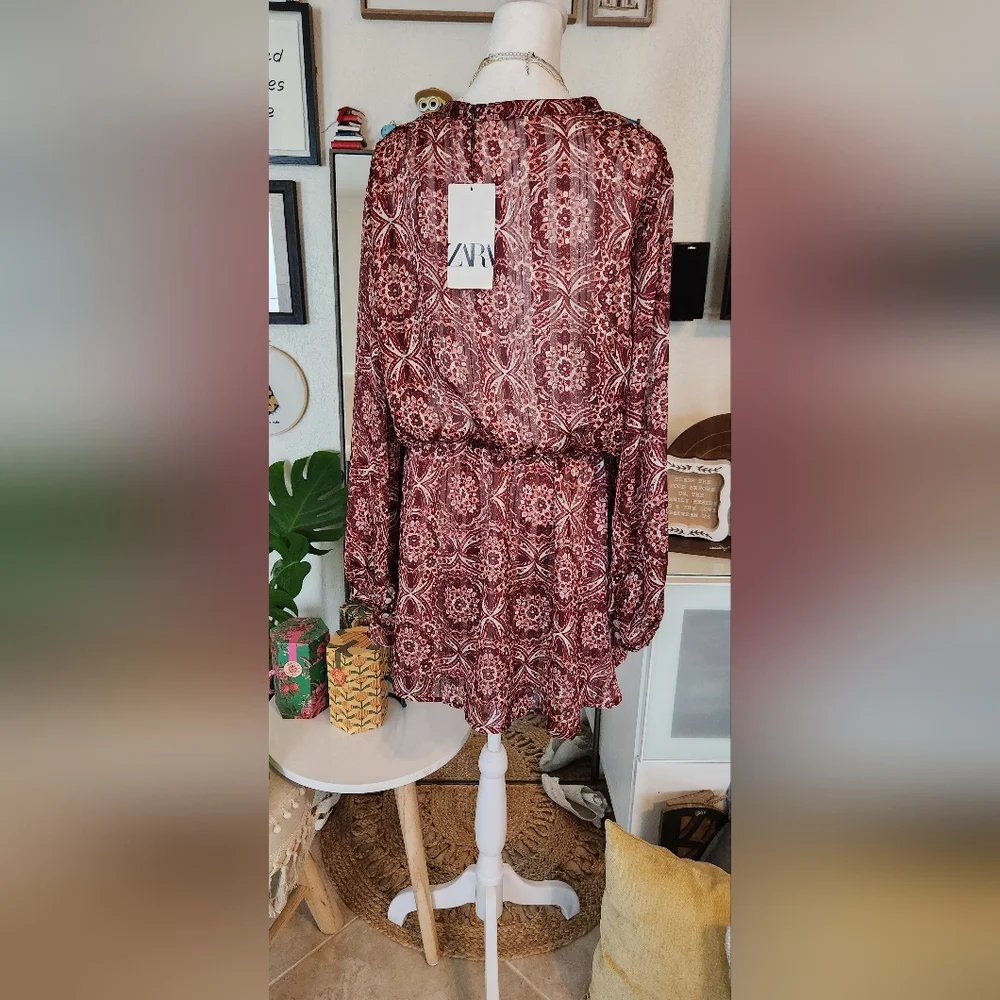 Zara Printed Mini Dress - Picture 8 of 12